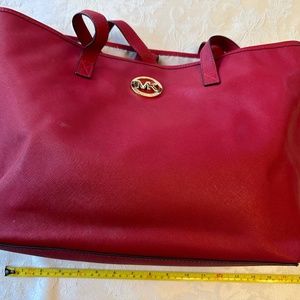Michael Kors Red leather Travel Saffiano Tote